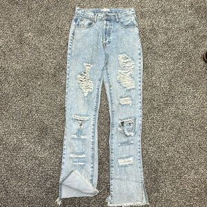 Distressed jeans dance and marvel size small